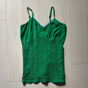 Vintage Y2K Green Lace Trim Cami Compression Top
